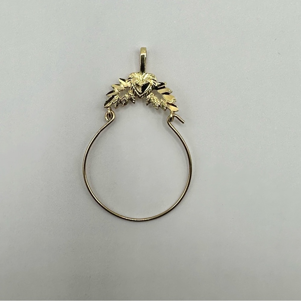 14k Gold Charm Holder Pendant